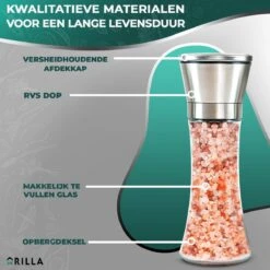 Peper En Zoutmolen Set - RVS Zout En Peperstel - Zoutvaatje En Pepermolen - 2 In 1 -Beste Keukengerei Winkel 1200x1200 861