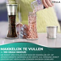 Peper En Zoutmolen Set - RVS Zout En Peperstel - Zoutvaatje En Pepermolen - 2 In 1 -Beste Keukengerei Winkel 1200x1200 862