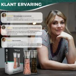 Peper En Zoutmolen Set - RVS Zout En Peperstel - Zoutvaatje En Pepermolen - 2 In 1 -Beste Keukengerei Winkel 1200x1200 864