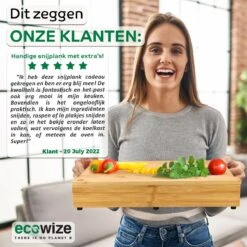 Ecowize 3-in-1 Bamboe Snijplank Met Opvangbak - Snijplank Hout Incl. 3 Roestvrijstalen Opvangbakjes Met Bamboe Deksel, 4 Inzetbare Raspen - Groentesnijder, Hakblok, Borrelplank, Tapasplank, Broodplank - 40x30cm - Duurzaam Cadeau -Beste Keukengerei Winkel 1200x1200 883