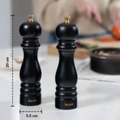 Deleca Luxe Peper En Zoutmolen Set - Met Geschenkdoos - Zout / Pepermolen - Rubberhout - Zwart & Goud -Beste Keukengerei Winkel 1200x1200 914