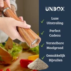 UNBOX Peper En Zoutmolen Set - Pepermolen - Zoutmolen - BBQ Accesoires - Acacia Hout - RVS -Beste Keukengerei Winkel 1200x1200 936