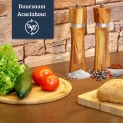 UNBOX Peper En Zoutmolen Set - Pepermolen - Zoutmolen - BBQ Accesoires - Acacia Hout - RVS -Beste Keukengerei Winkel 1200x1200 939