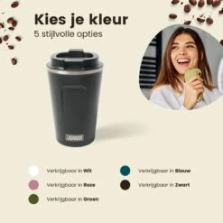 LaCardia Koffiebeker To Go Premium Zwart – Thermosbeker – Theebeker – 380ML – Herbruikbaar -Beste Keukengerei Winkel 1200x1200 986