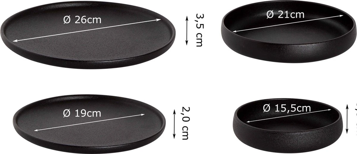 Maastricht Porselein Serviesset Universe Porselein 6-persoons 24-delig Zwart 12 Maastricht Porselein Serviesset Universe Porselein 6-persoons 24-delig Zwart - Afbeelding 10