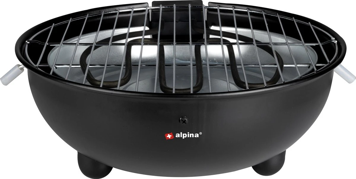 Alpina Elektrische BBQ - Tafel-Barbecue - Geen Rook - Binnen Barbecueën - 1250W - Ø 30 Cm - Zwart 4 Alpina Elektrische BBQ - Tafel-Barbecue - Geen Rook - Binnen Barbecueën - 1250W - Ø 30 Cm - Zwart - Afbeelding 2