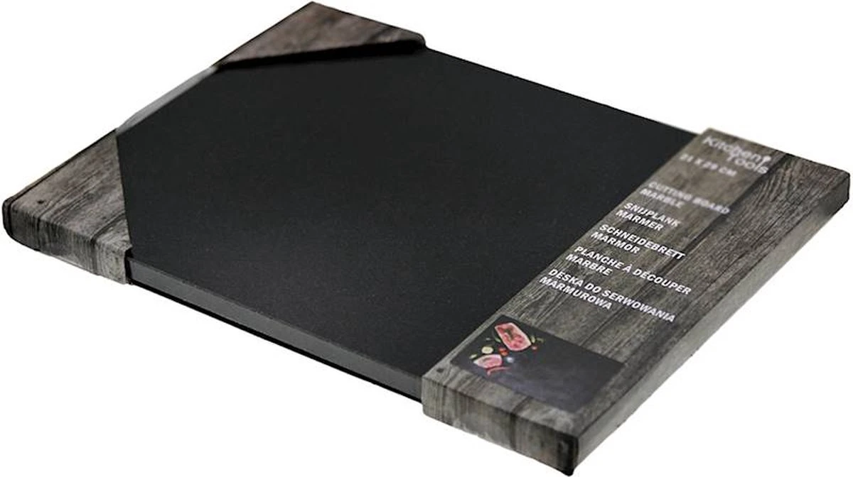 Marmeren Snijplank - Serveersteen - 30 X 40 Cm - Anti-slip Voetjes - Zwart 5 Marmeren Snijplank - Serveersteen - 30 X 40 Cm - Anti-slip Voetjes - Zwart - Afbeelding 3