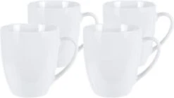 Excellent Houseware Set Van 4x Stuks Bekers/mokken Wit 380 Ml Van Porselein - Melkbekers -Beste Keukengerei Winkel 1200x682 1
