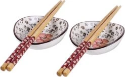 Winkrs | 2 Persoons Japanse Sushi Servies Set (rood) Met Eetstokjes, Kommetjes En Opleggers Voor Stokjes -Beste Keukengerei Winkel 1200x740 2