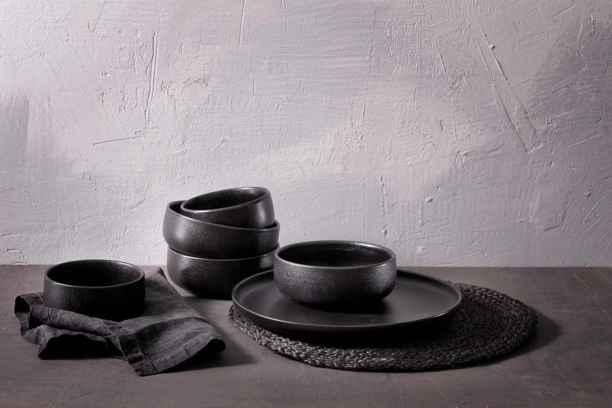 Maastricht Porselein Serviesset Universe Porselein 6-persoons 24-delig Zwart 8 Maastricht Porselein Serviesset Universe Porselein 6-persoons 24-delig Zwart - Afbeelding 6