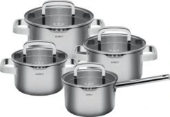 Sola Pannenset Juvia - 4 Delig - Ø 16,16,18,20 Cm - Zilver - RVS - Sandwichbodem -Beste Keukengerei Winkel 1200x826 1