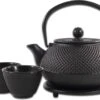 SakuraTea - Theepot Set - 4-delig - Gietijzer - Zwart - 0.8L - 2 Kopjes (100ml) -Beste Keukengerei Winkel 1200x882 4