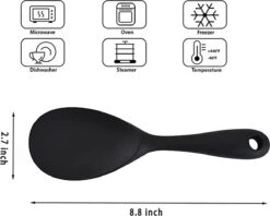 Doodadeals® Siliconen Rijstlepel - Rijst Opscheplepel - Rijstlepel Kunststof - Zwart - 1 Stuk -Beste Keukengerei Winkel 1200x960