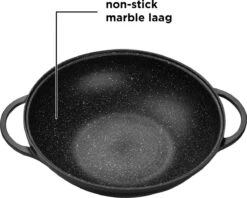 BIKO - Wokpan Ø 36 Cm - Marmeren Coating - Glazen Deksel - Wadjan - Zwart -Beste Keukengerei Winkel 1200x960 3