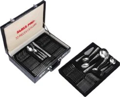 Swiss Pro+ Bestekset In Koffer-72 Delig-12 Persoons-Zwitsers Kwaliteit-Complete Set-100% Roestvrijstaal-Modern -Beste Keukengerei Winkel 1200x967
