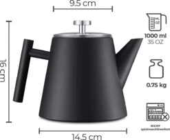 Silberthal - Theepot Met Filter - 1 L - RVS Dubbelwandig - Zwart - Cadeau 14 Silberthal - Theepot Met Filter - 1 L - RVS Dubbelwandig - Zwart - Cadeau -Beste Keukengerei Winkel 1200x986 2
