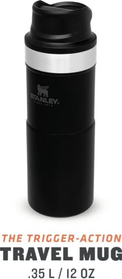 Stanley Trigger-Action Travel Mug 0.35L - Thermosfles - Matt Black -Beste Keukengerei Winkel 525x1200