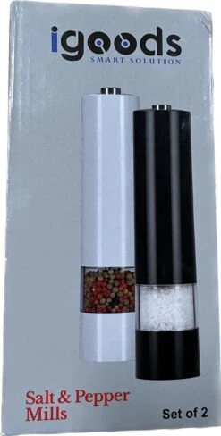 IGOODS Keramiek Elektrische Pepermolen En Zoutmolen - Pepermolen - Zoutmolen - 2 Stuks- Wit -Beste Keukengerei Winkel 607x1200