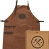 Old West BBQ Schort Barbecue Schort Leer - Cognac Bruin -Beste Keukengerei Winkel 861x1200