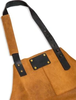 Leren Schort – Soepel Licht Bruin Leer - Barbecueschort - Kokschort - Kookschort – Keukenschort Man – 81 X 56 Cm -Beste Keukengerei Winkel 915x1200
