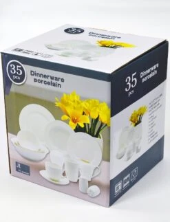 JT Serviesset - Wit - 35delig - 4 Persoons - Luxe Reliëf Design -Beste Keukengerei Winkel 917x1200 3